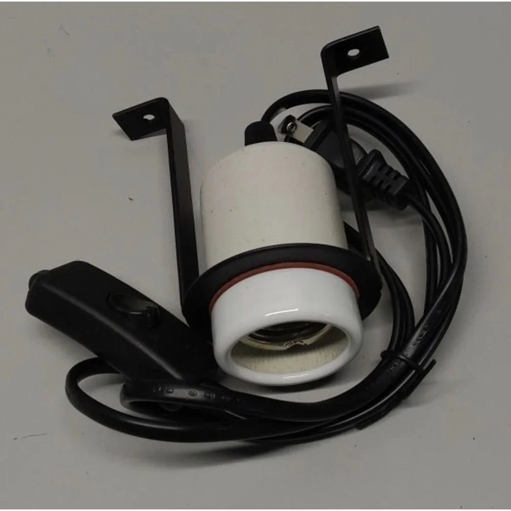 Reptile Ceramic Heat Lamp Holder Pet Heater Bracket for 300W‎ Bulb Black White